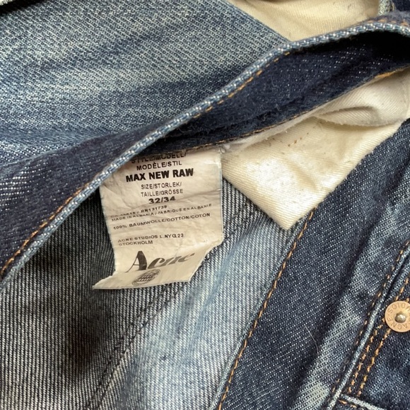 Acne studios max new raw denim jeans 32/34 - Picture 6 of 6